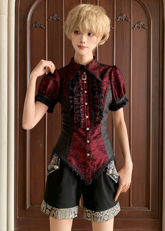Little Dipper - Boystyle Konoda Lace Short Sleeves Ouji Lolita Blouse
