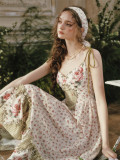 LaceMade -Wild Rose- European Retro Vintage French Countryside Cotton Corset Classic Casual Lolita Dress