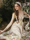 LaceMade -Wild Rose- European Retro Vintage French Countryside Cotton Corset Classic Casual Lolita Dress