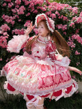 Ball Persica -Spring Cherry Blossom Strawberry Cake- Retro Doll Classic Sweet Lolita OP Dress, JSK, Blouse and Accessories