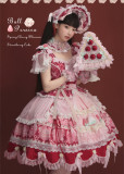 Ball Persica -Spring Cherry Blossom Strawberry Cake- Retro Doll Classic Sweet Lolita OP Dress, JSK, Blouse and Accessories