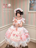 Ball Persica -Spring Cherry Blossom Strawberry Cake- Retro Doll Classic Sweet Lolita OP Dress, JSK, Blouse and Accessories
