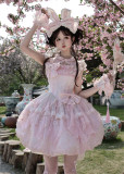 Peachy Bloom - Classic Qi Lolita JSK with Arm Sleeves