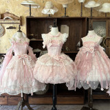 Peachy Bloom - Classic Qi Lolita JSK with Arm Sleeves