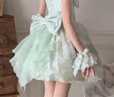Peachy Bloom - Classic Qi Lolita Tulle Cape and Accessories