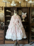 Peachy Bloom - Classic Qi Lolita Tulle Cape and Accessories