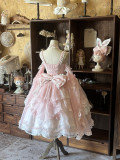 Peachy Bloom - Classic Qi Lolita Tulle Cape and Accessories