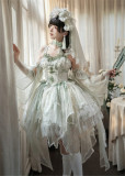 Camellia -Spring Revelry- Elegant Classic Qi Lolita JSK with Arm Sleeves