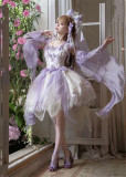Camellia -Spring Revelry- Elegant Classic Qi Lolita JSK with Arm Sleeves