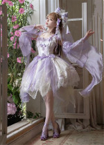 Camellia -Spring Revelry- Elegant Classic Qi Lolita JSK with Arm Sleeves