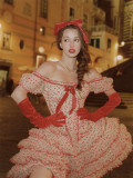 LaceMade -Red Velvet Waltz- Elegant Sweet French Homecoming Prom Evening Birthday Party Casual Lolita Dress