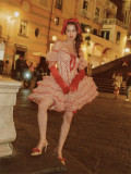 LaceMade -Red Velvet Waltz- Elegant Sweet French Homecoming Prom Evening Birthday Party Casual Lolita Dress