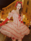 LaceMade -Red Velvet Waltz- Elegant Sweet French Homecoming Prom Evening Birthday Party Casual Lolita Dress
