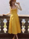 LaceMade -Little Orange- Sweet Cute Girly French Countryside Lace Casual Lolita Dress and Bolero