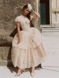 LaceMade -White Psalm- Palace Princess Retro Vintage Prom Birthday Party Casual Lolita Dress