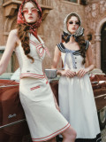 LaceMade -Sailor's Love Letter- European Retro Vintage French Sailor Casual Lolita Dress Set