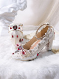 Mirror - PU Genuine Leather Chunky Heel Lace Gothic Sweet Lolita Shoes
