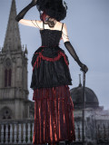 Bone Rot Bloom - Retro Gothic Lolita Topwear, Long Skirt, Overskirt and Necklace Set