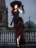 Bone Rot Bloom - Retro Gothic Lolita Topwear, Long Skirt, Overskirt and Necklace Set