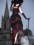Bone Rot Bloom - Retro Gothic Lolita Topwear, Long Skirt, Overskirt and Necklace Set