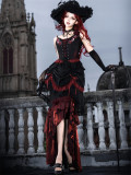 Bone Rot Bloom - Retro Gothic Lolita Topwear, Long Skirt, Overskirt and Necklace Set
