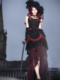 Bone Rot Bloom - Retro Gothic Lolita Topwear, Long Skirt, Overskirt and Necklace Set
