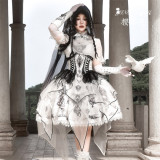 Yinluofu -Skeleton Dragon- Gothic Lolita JSK Full Set