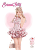 Summer Pink Doll Cute Kawaii Halter Dress and Bloomer Set
