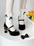 Crown of Stars and Moon - Detachable Bow Magic Wand Unique Shaped Heel Vintage Sweet Classic Lolita Shoes
