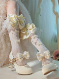 Crown of Stars and Moon - Detachable Bow Magic Wand Unique Shaped Heel Vintage Sweet Classic Lolita Shoes