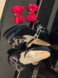 Crown of Stars and Moon - Detachable Bow Magic Wand Unique Shaped Heel Vintage Sweet Classic Lolita Shoes