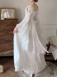 Lyandra Antique -The Poem of Stars and The Moon- Palace Empire Princess Vintage Classic Lolita OP Dress Full Set and Long Tulle Cape