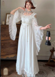 Lyandra Antique -The Poem of Stars and The Moon- Palace Empire Princess Vintage Classic Lolita OP Dress Full Set and Long Tulle Cape