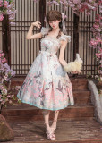 Peach Blossoms and Spring Kites - Sweet Chinese Qi Lolita JSK, Blouse and Accessories