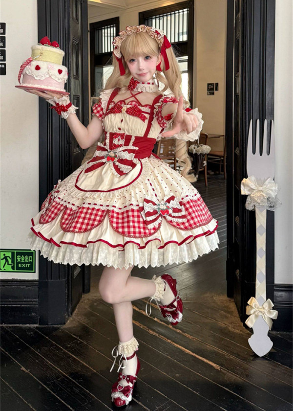 Xiaoxin -Berry Woods- Kawaii Cute Sweet Lolita OP Dress and Accessories