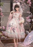 Peach Blossoms and Spring Kites - Sweet Chinese Qi Lolita JSK, Blouse and Accessories