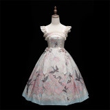 Peach Blossoms and Spring Kites - Sweet Chinese Qi Lolita JSK, Blouse and Accessories