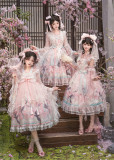 Peach Blossoms and Spring Kites - Sweet Chinese Qi Lolita JSK, Blouse and Accessories