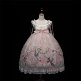 Peach Blossoms and Spring Kites - Sweet Chinese Qi Lolita JSK, Blouse and Accessories
