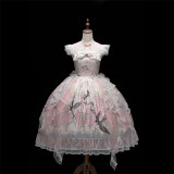 Peach Blossoms and Spring Kites - Sweet Chinese Qi Lolita JSK, Blouse and Accessories