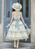 Ripple Green - Casual Daily Lolita JSK and Accessories