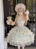 Misty Pears and Crabapples - Sweet Princess Lolita JSK, Bonnet and A Back Bow Tailing