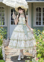 Ripple Green - Casual Daily Lolita JSK and Accessories