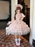 Misty Pears and Crabapples - Sweet Princess Lolita JSK, Bonnet and A Back Bow Tailing