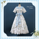 DayRabbit -Clover Blossom Letters- Classic Casual Simple Daily Lolita OP Dress and Accessories