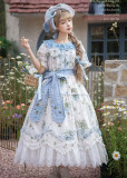 DayRabbit -Clover Blossom Letters- Classic Casual Simple Daily Lolita OP Dress and Accessories
