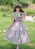 TwilightCrush -Grape Pastoral- Sweet Casual Simple Daily Lolita JSK and Salopettes