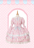 Flowers and Pearl Box -My Melody- Gorgeous Embroidered Sweet Lolita OP Dress, JSK and Accessories