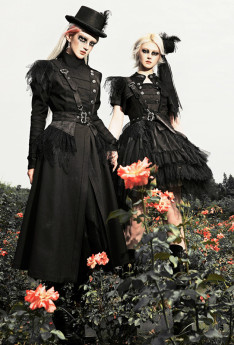 Milu Orig -Fallen Plume- Boystyle Military Ouji Embroidery Dress, Jacket, Blouse, Skirt and Accessory Set