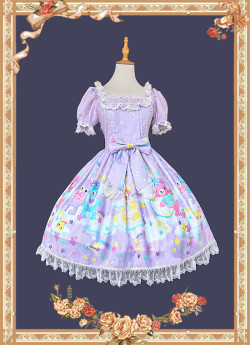 Infanta -Sleepy Bear- Sweet Lolita JSK, OP Dress, Headbow and Hairclips